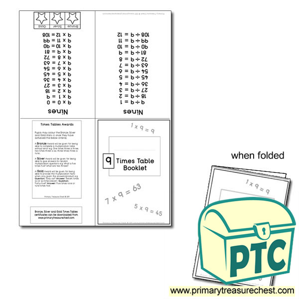 Nine Times Table Booklet