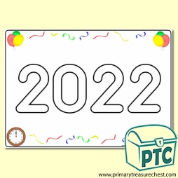 2022 Play Dough Mat with Colourful New Year’s Themed Images