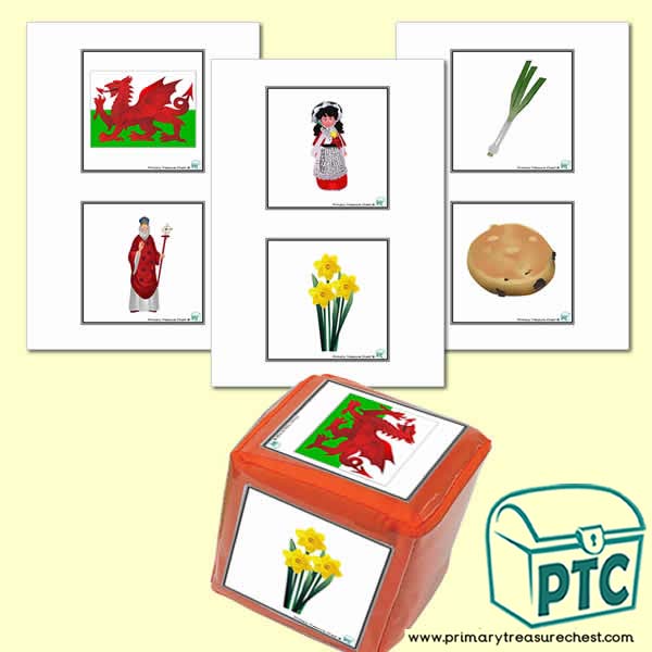 St. David's Day Themed Dice Number Shapes