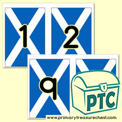 Scottish Flag Number Line - 0 to 10