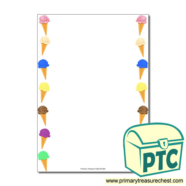 Ice Cream Page Border/Writing Frame (no lines)