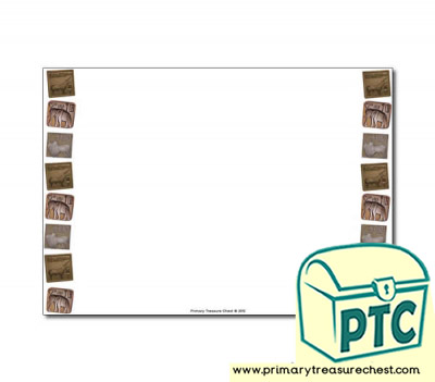 Indus Valley Seals Themed Landscape Page Border/Writing Frame (narrow lines)