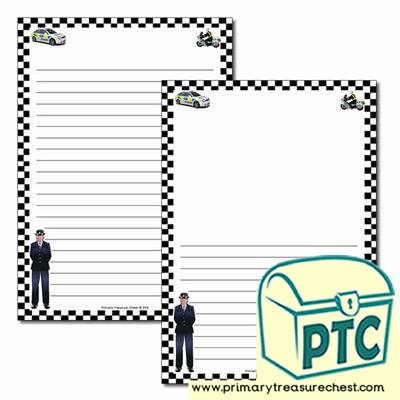 Police Themed Page Border/Writing Frame (narrow lines)