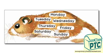 Dormouse Themed Days of the Week Display Heading