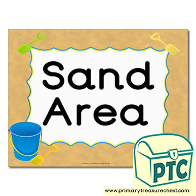 Sand area Classroom sign