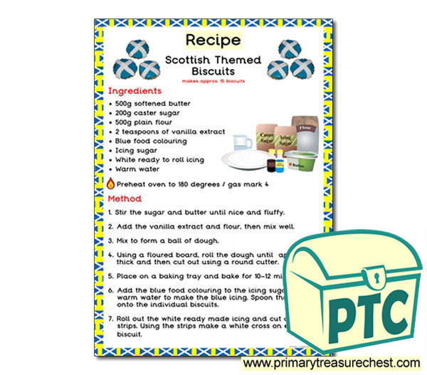 Scottish Themed Biscuits Recipe Poster