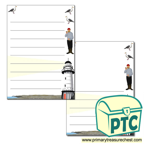 Lighthouse Themed Page Border/Writing Frame (wide lines)