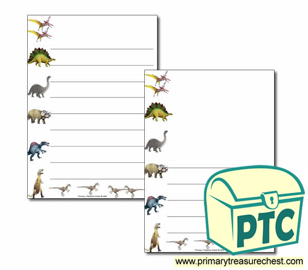 Dinosaur Themed Page Borders/Writing Frames (wide lines)