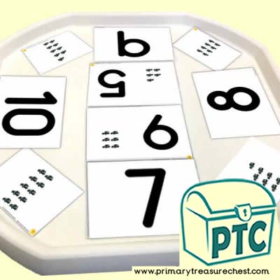 Number Shapes to Numbers Tuff Tray Taxi Themed Activity Cards
