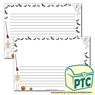 Halloween Landscape Page Border /Writing Frame (narrow lines)