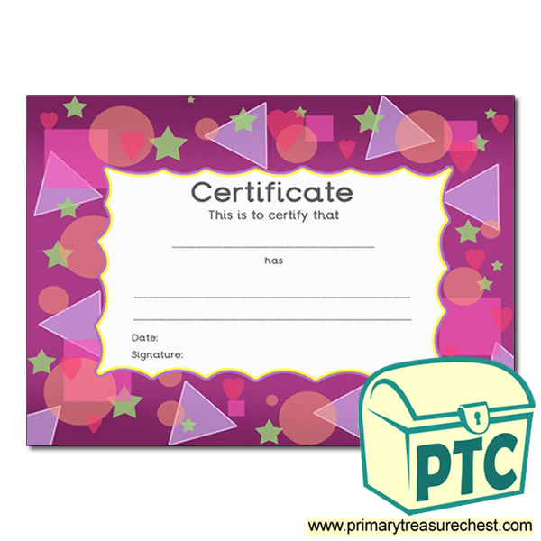 Shapes Themed Certificate