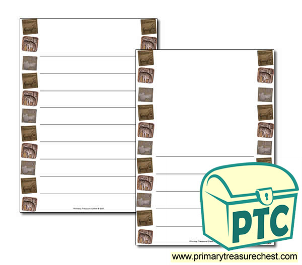 Indus Valley Seals Themed Page Border/Writing Frame (wide lines)