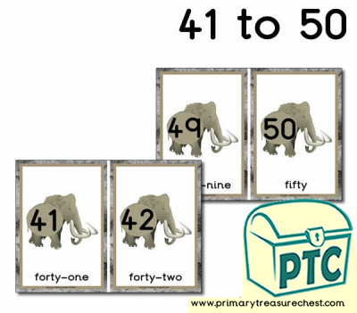 Mammoth Number Line 41 to 50