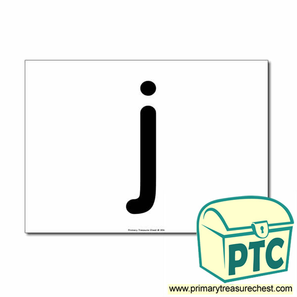 'j' Lowercase Letter A4 poster  (No Images)