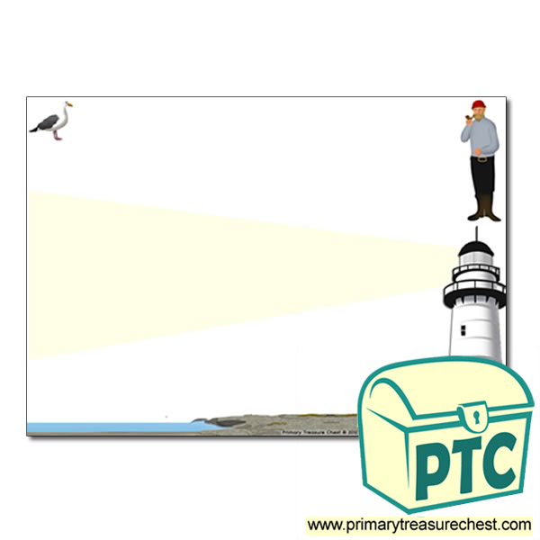 Lighthouse Themed Landscape Page Border/Writing Frame (no lines)
