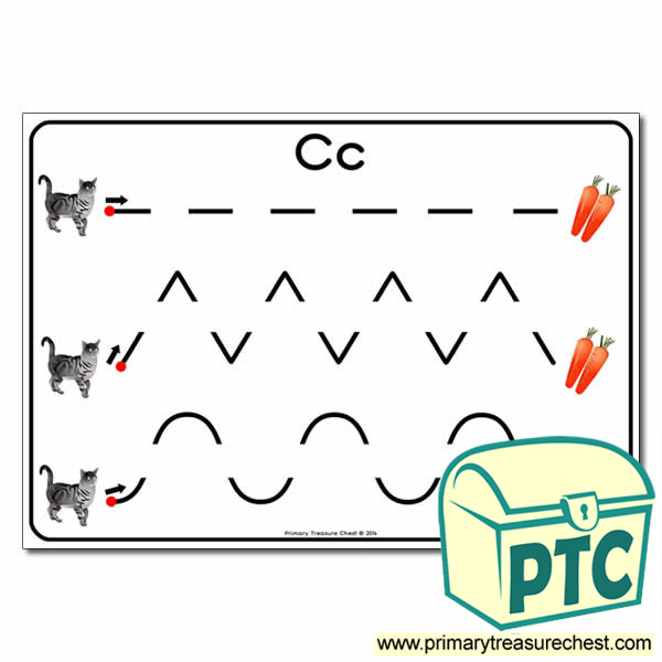 'Cc' Themed Pre-Writing Patterns Activity Sheet