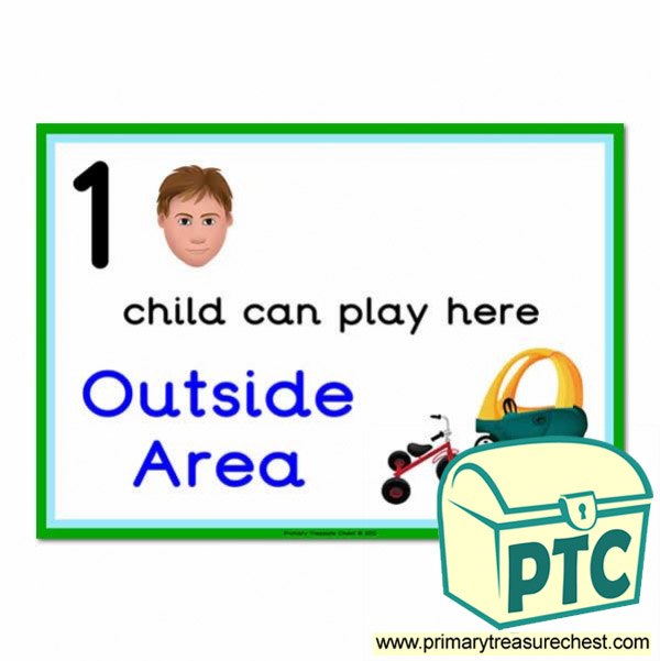 Outside Area Sign - 'How Many Children Can Play Here' Classroom Organisation Posters