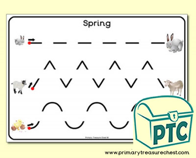 Spring themed pre-writing patterns activity sheet
