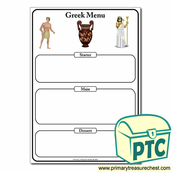 'Ancient Greeks' Menu Worksheet