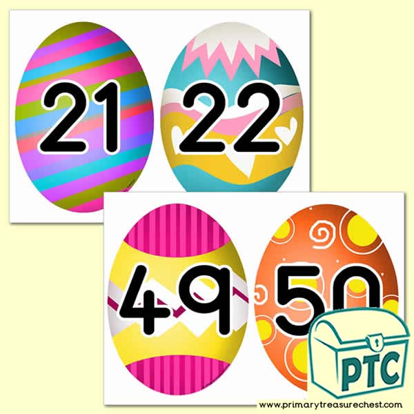 Easter Egg Number Line 21-50 (no border)