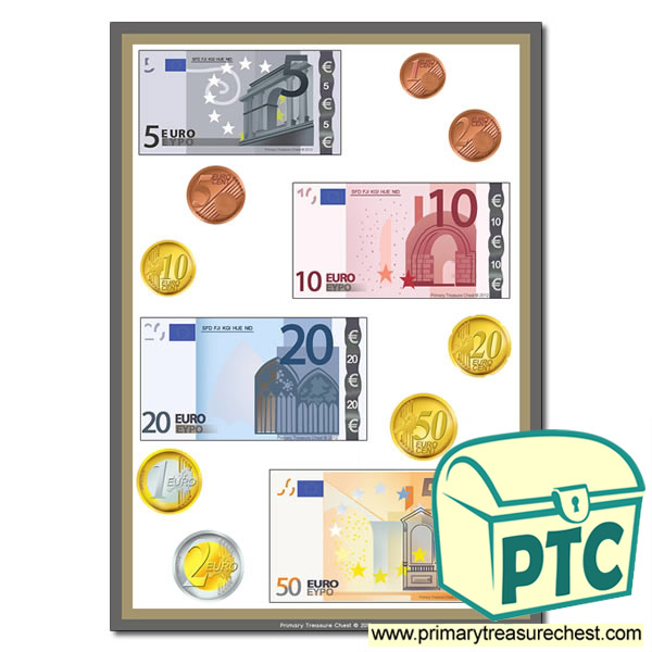Money Poster - Euro Coins and Notes (No Text)