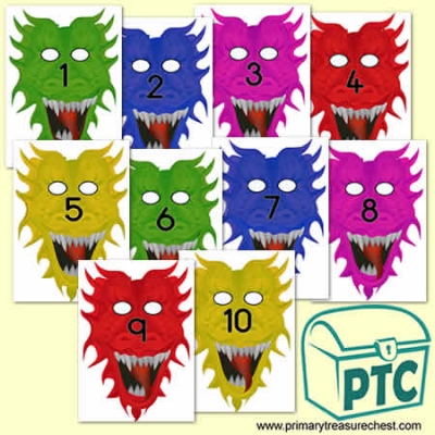 Dragon Role Play Number Masks 1-10