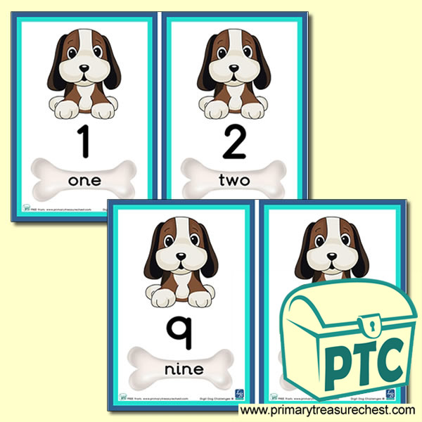 Digit Dog Themed Number Line 0 to 10