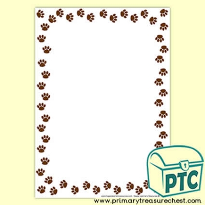 Animal Paw Print Page Border /Writing Frame (no lines)