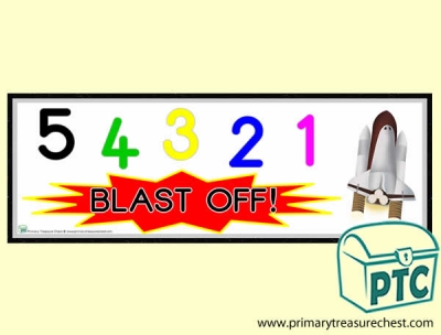  '5 4 3 2 1 Blast Off' Display Heading/ Classroom Banner