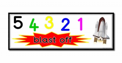  '5 4 3 2 1 Blast Off' Display Heading/ Classroom Banner