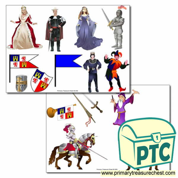 Medieval Castle Themed Storyboard / Cut & Stick Images