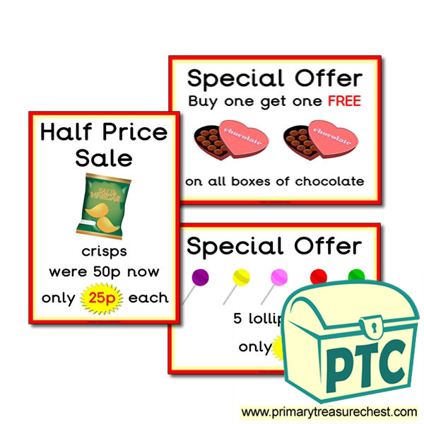Sweet Shop Role Play Special Offers Posters (21p - £99)