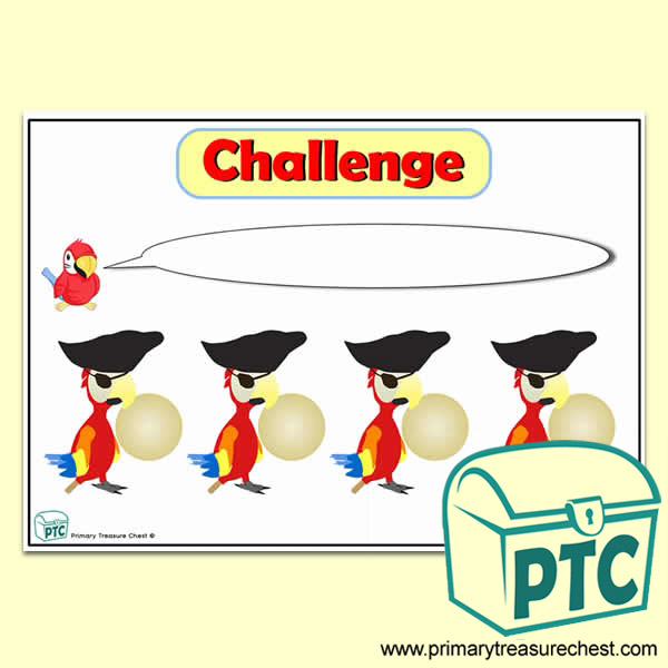 Pirate Parrot Number Line Challenge Poster