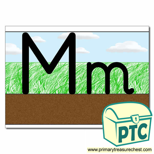 Letter 'Mm' Ground-Grass-Sky Letter Formation Sheet