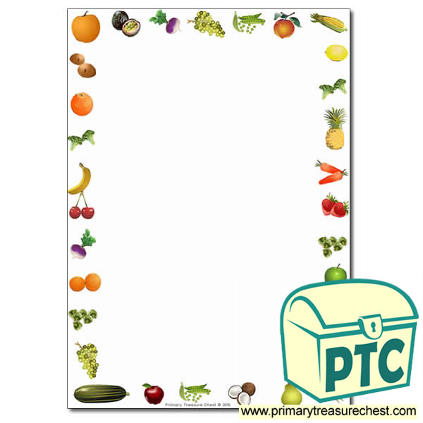 Fruit and Vegetables themed Page Border /Writing Frame (no lines)