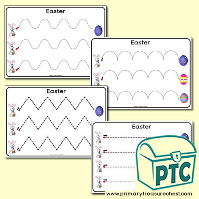 Spring themed pre-writing patterns activity sheets