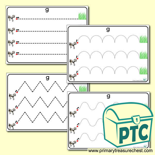 'Gg Themed Pre-Writing Patterns Activity Sheets