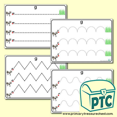 'Gg Themed Pre-Writing Patterns Activity Sheets