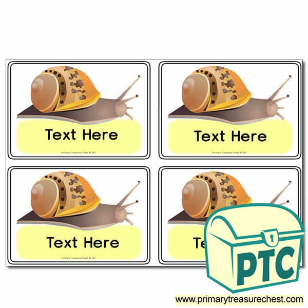 Minibeast - Snail Themed Registration Name Cards