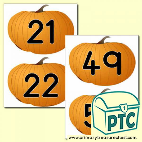 Pumpkin Themed Number Line 11-50