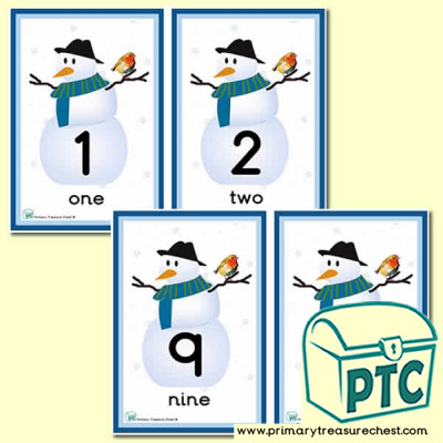 Snowman Themed Number Line 0 to 10
