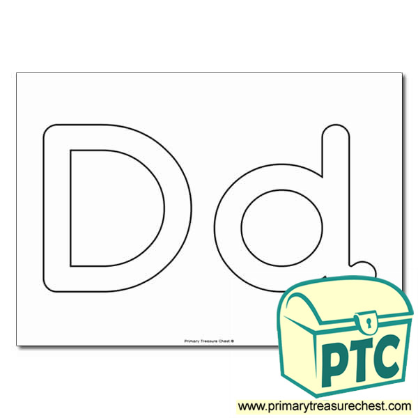  'Dd' Upper and Lowercase Bubble Letters A4 Poster - No Images.