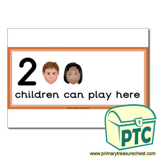 Listening Area Sign - Images of Faces - 2 children can play here - Classroom Organisation Poster