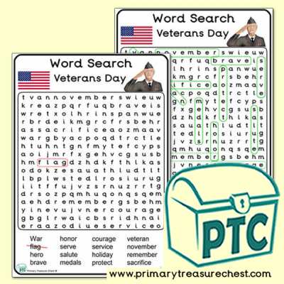 Veterans Day Word search