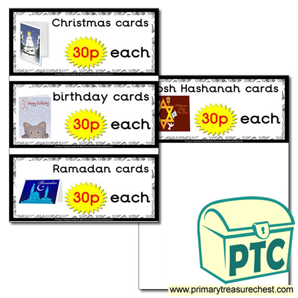 Role Play Newsagents Cards Prices Flashcards  