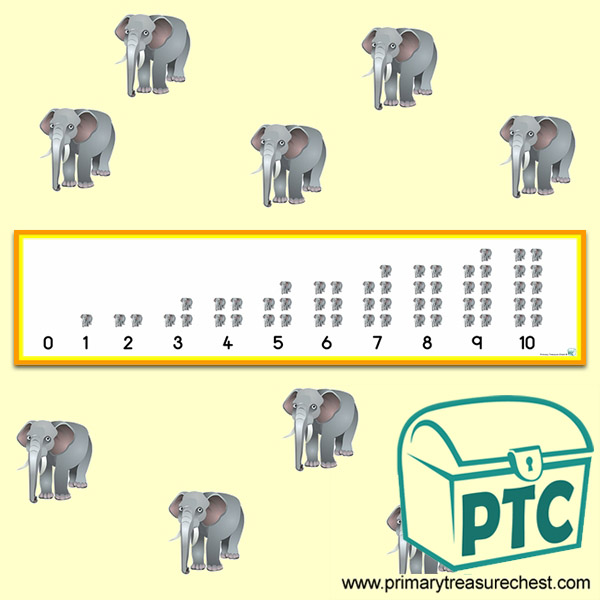 Elephant Number Shapes Display Banner