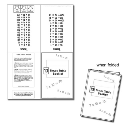 Ten Times Table Booklet