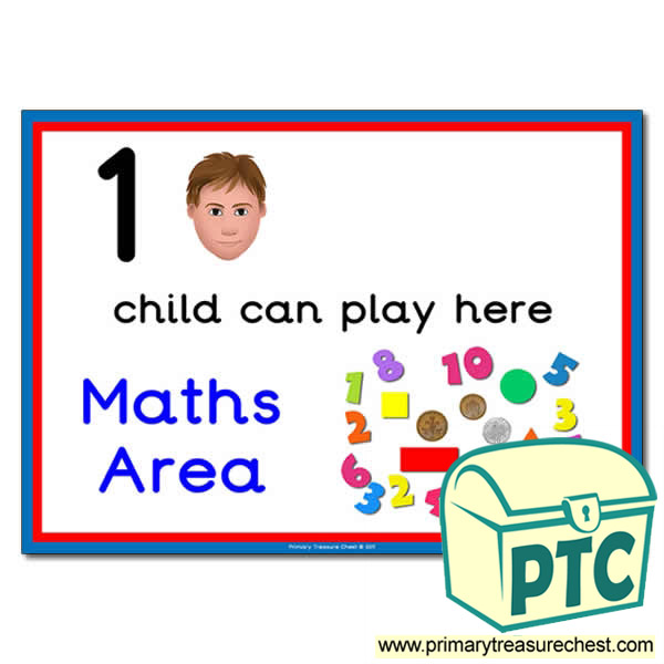 Maths Area Sign - 'How Many Children Can Play Here' Classroom Organisation Posters