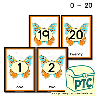 Butterfly Number Line 0-20