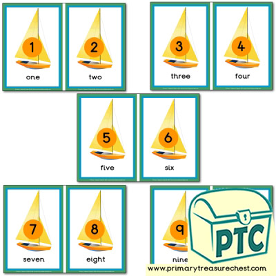 Sailing Boat Themed Number Line 1-10